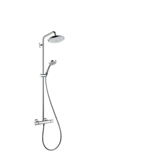 Hansgrohe Croma - Showerpipe 220 1Jet Ecosmart 9 l/min with Thermostatic Shower Mixer - Unbeatable Bathrooms