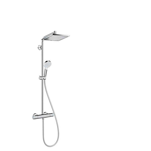 Hansgrohe Crometta E - Showerpipe 240 1Jet Ecosmart with Thermostatic Shower Mixer - Unbeatable Bathrooms