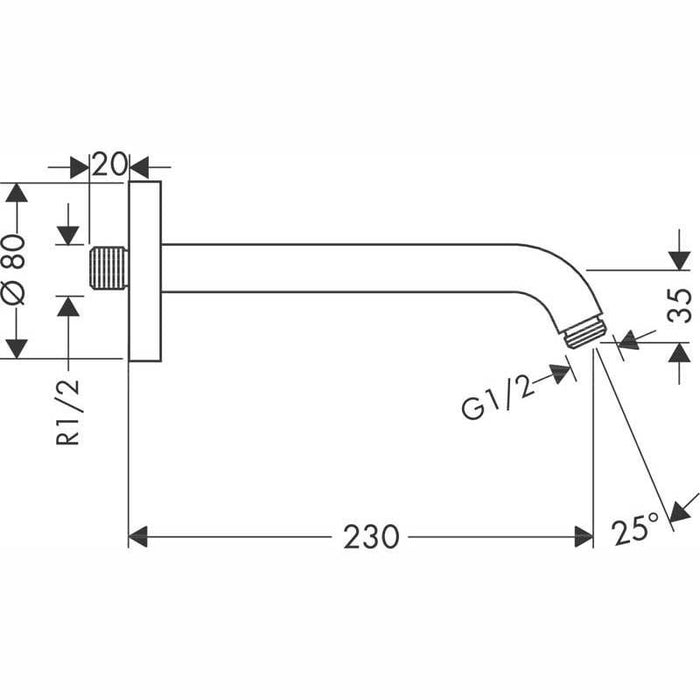 Hansgrohe Croma - Overhead Shower 160 1Jet with Shower arm - Unbeatable Bathrooms
