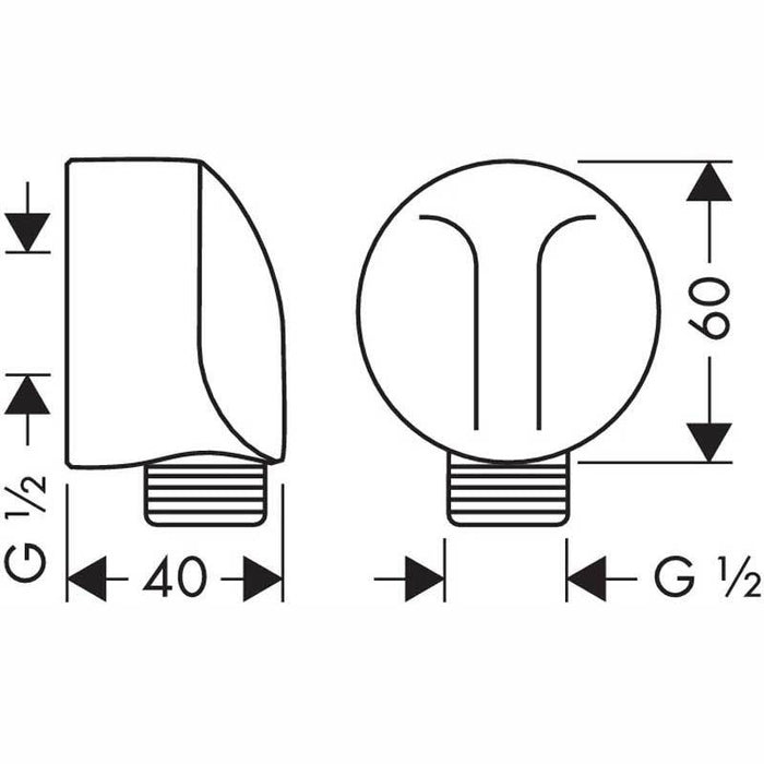 Hansgrohe Return To Wall Bend Chrome - Unbeatable Bathrooms