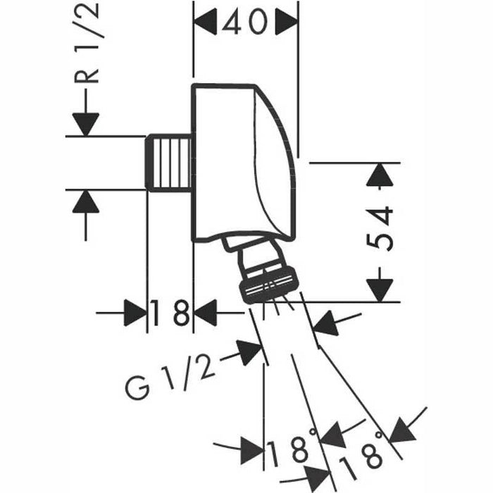 Hansgrohe Fixfit - Wall Outlet E with Non-Return Valve and Pivot Joint - Unbeatable Bathrooms