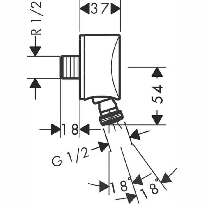 Hansgrohe Fixfit - Wall Outlet S with Non-Return Valve and Pivot Joint - Unbeatable Bathrooms
