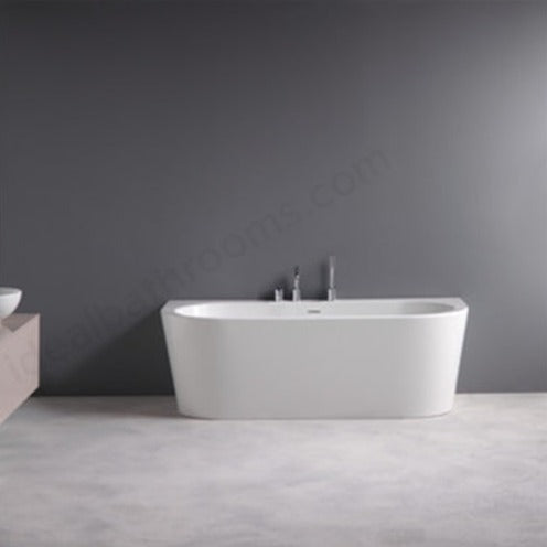 Ideal Standard Adapto 1800 x 800mm D-Shape Double Ended Freestanding Bath with Clicker Waste 0TH - Unbeatable Bathrooms