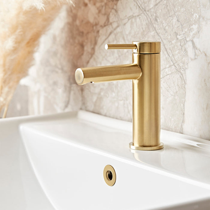 Tavistock Anthem Mini Basin Mixer Tap with Click Waste - Brass - Unbeatable Bathrooms