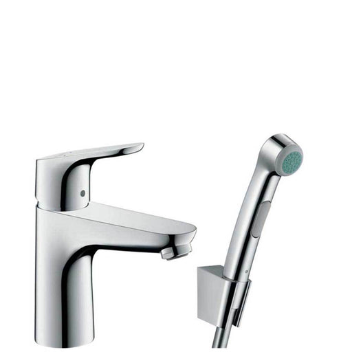 Hansgrohe Focus - Single Lever Basin Mixer 100 with Bidet Spray and Shower Hose 160cm - Unbeatable Bathrooms