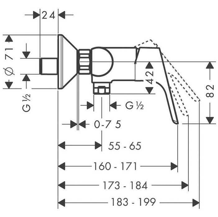 Hansgrohe Focus - Single Lever Manual Shower Mixer for Exposed Installation with 2 Flow Rates - Unbeatable Bathrooms
