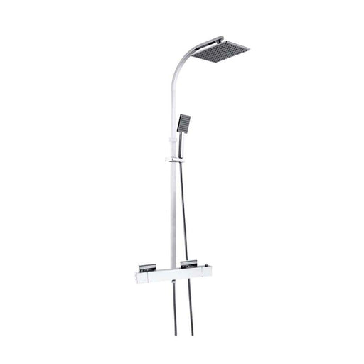 JTP Athena Thermostatic Shower Mixer with Rigid Riser & Overhead Shower - Unbeatable Bathrooms