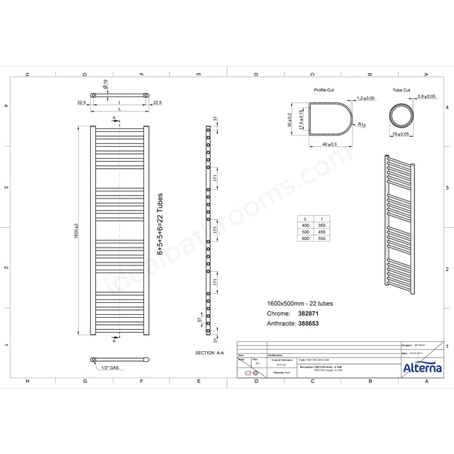 Essential Treviso Straight Chrome Towel Warmer - Unbeatable Bathrooms
