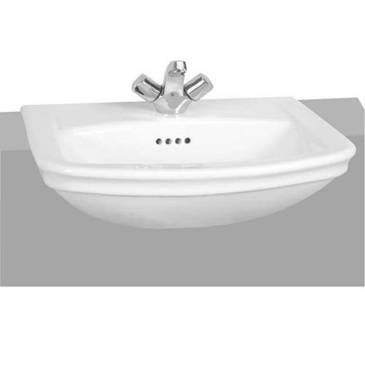 Vitra Serenada 565mm Semi-Recessed Basin - 1 & 2TH - Unbeatable Bathrooms