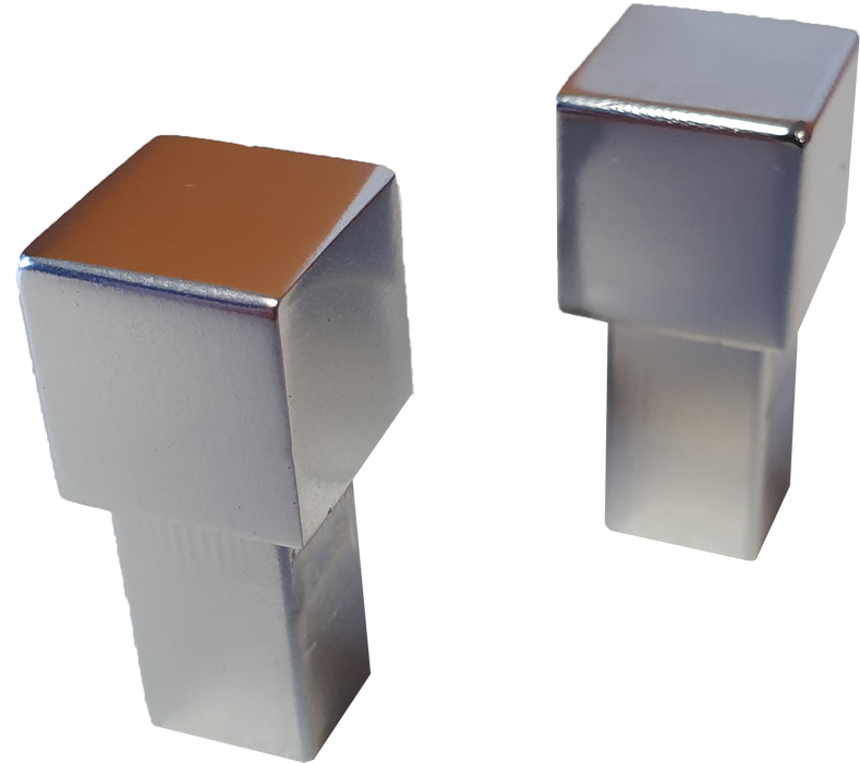 Beava Pair Bright Silver Unique 12.5mm Corners - Unbeatable Bathrooms
