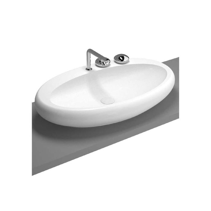 Vitra Istanbul 850mm Oval Countertop Basin - 0, 1 & 3TH - Unbeatable Bathrooms