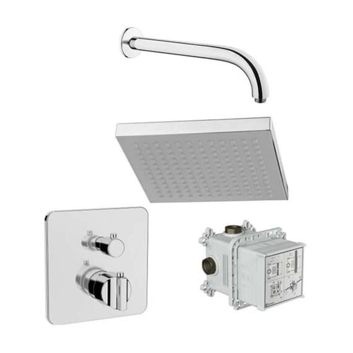 Vitra Suit Shower Kit Thermostatic with Rain Q Showerhead - Unbeatable Bathrooms