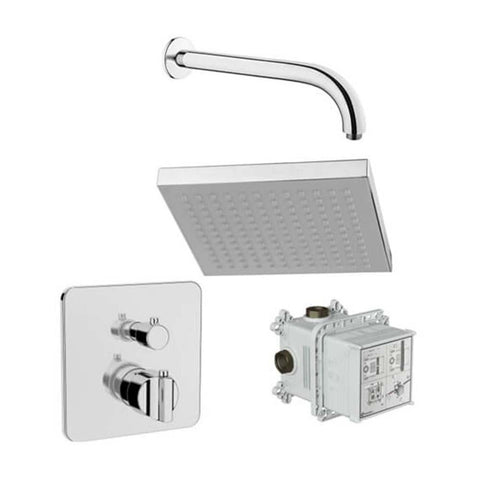 Vitra Suit Shower Kit Thermostatic with Rain Q Showerhead - Unbeatable Bathrooms