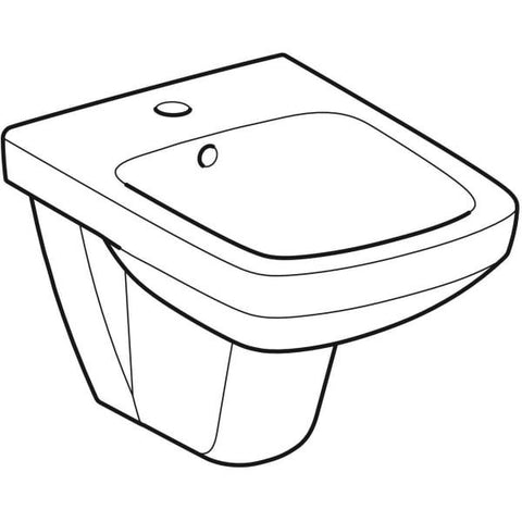 Geberit Selnova Compact Wall-Hung Bidet, Small Projection, Square Design: White - Unbeatable Bathrooms
