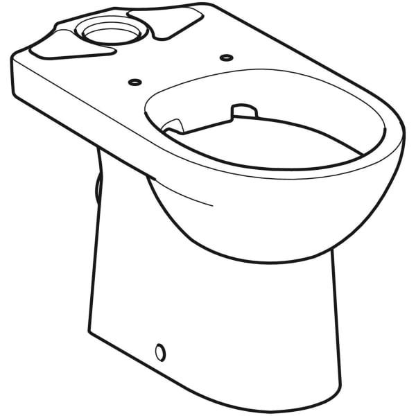 Geberit Selnova Floor-Standing Wc For Close-Coupled Exposed Cistern, Washdown, Horizontal Outlet, Semi-Shrouded, Rimfree - Unbeatable Bathrooms