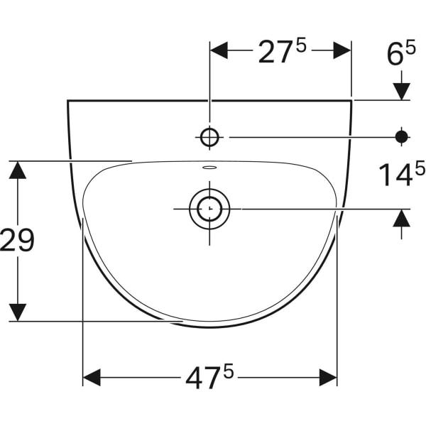Geberit Selnova 55/60cm Washbasin - 1 & 2TH - Unbeatable Bathrooms