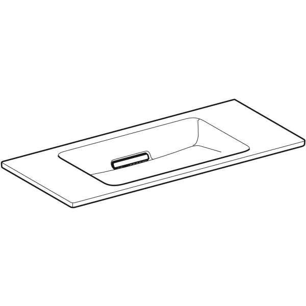 Geberit One 90/120cm Floating Wall Hung Basin with Horizontal Outlet (Small Projection) - 0TH - Unbeatable Bathrooms