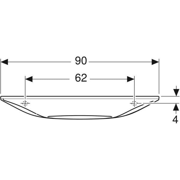Geberit One 90/120cm Floating Wall Hung Basin with Horizontal Outlet (Small Projection) - 0TH - Unbeatable Bathrooms