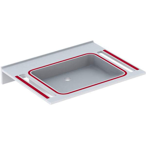 Geberit Publica 700mm Square, Barrier-Free & Dementia-Sensitive Wall Hung Basin with Cut-Outs - 0TH - Unbeatable Bathrooms