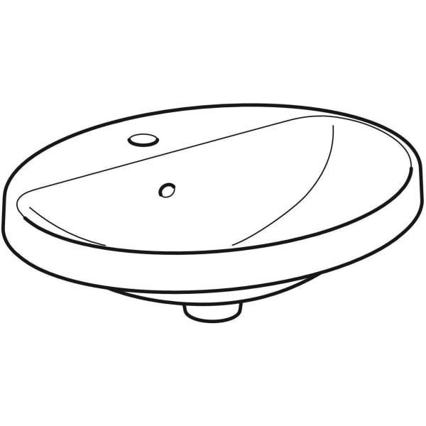 Geberit Variform Oval 50/55/60cm Inset Basin with 1TH Bench - Unbeatable Bathrooms