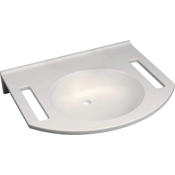 Geberit Publica 600mm Round, Barrier-Free Wall Hung Basin with Cut-Outs - 0TH - Unbeatable Bathrooms