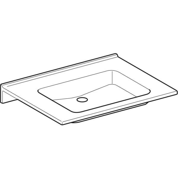 Geberit Publica 700mm Square, Barrier-Free Wall Hung Basin - 0TH - Unbeatable Bathrooms
