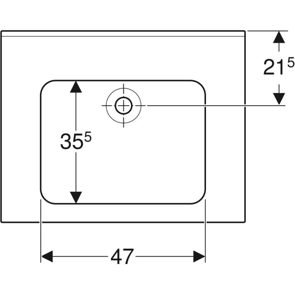 Geberit Publica 700mm Square, Barrier-Free Wall Hung Basin - 0TH - Unbeatable Bathrooms