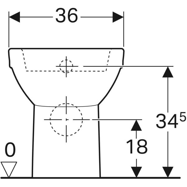 Geberit Selnova Floor-Standing WC, Washdown, Back-To-Wall, Horizontal Outlet, Semi-Shrouded - Unbeatable Bathrooms