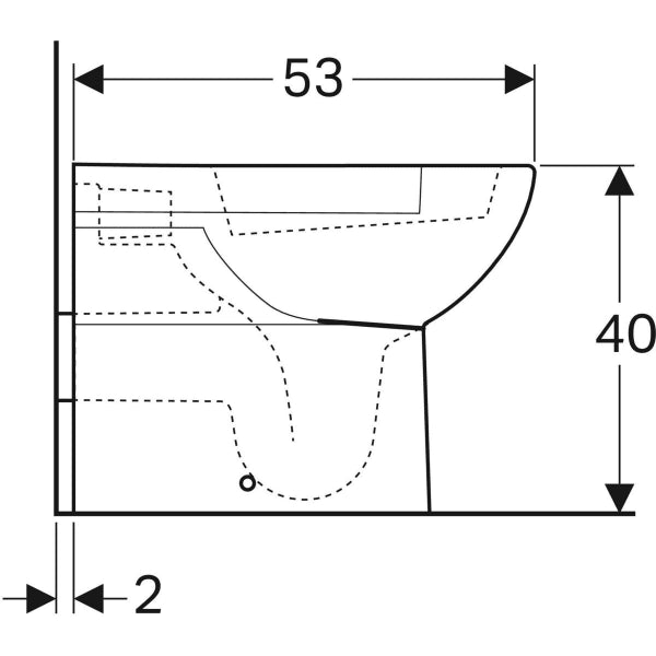 Geberit Selnova Floor-Standing WC, Washdown, Back-To-Wall, Horizontal Outlet, Semi-Shrouded - Unbeatable Bathrooms