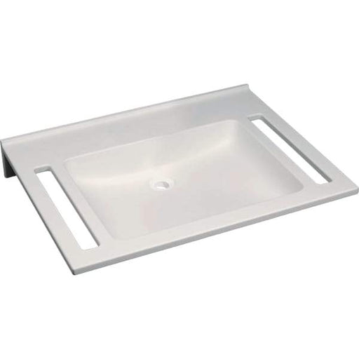 Geberit Publica 700mm Square, Barrier-Free Wall Hung Basin with Cut-Outs - 0TH - Unbeatable Bathrooms