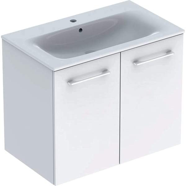 Geberit Selnova 800/1000mm Vanity Unit - Wall Hung 2 Door Unit with Slim Rim Inset Basin - Unbeatable Bathrooms