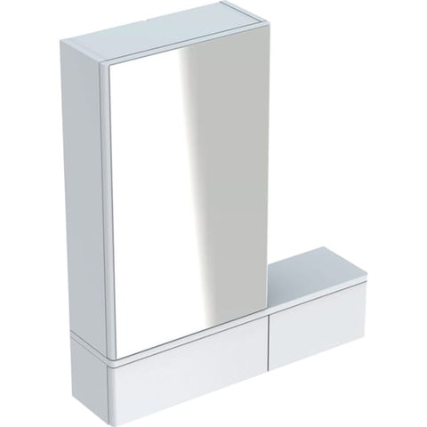 Geberit Selnova Square Mirror Cabinet with One Door and Two Pull-Down Doors - Unbeatable Bathrooms