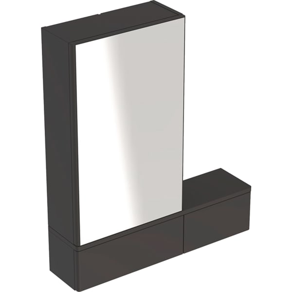 Geberit Selnova Square Mirror Cabinet with One Door and Two Pull-Down Doors - Unbeatable Bathrooms
