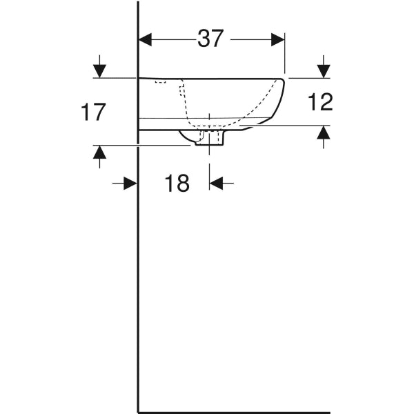 Geberit Selnova 45/50cm Handrinse Basin - 1 & 2TH - Unbeatable Bathrooms