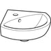 Geberit Selnova 415/600mm 1TH Corner Cloakroom Basin - Unbeatable Bathrooms