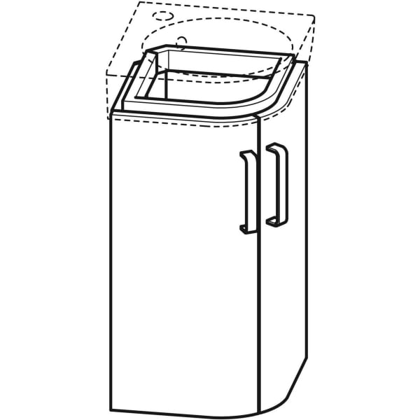 Geberit Selnova 320/500mm Compact Corner Vanity Unit - Wall Hung 2 Door Unit - Unbeatable Bathrooms