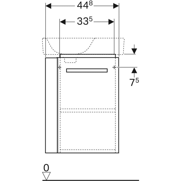 Geberit Selnova Compact Cabinet For Handrinse Basin, with Towel Rail, Small Projection - Unbeatable Bathrooms