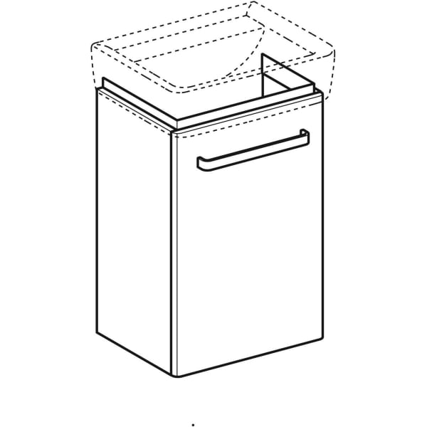 Geberit Selnova Compact Cabinet For Washbasin, with One Door and Service Space - Unbeatable Bathrooms