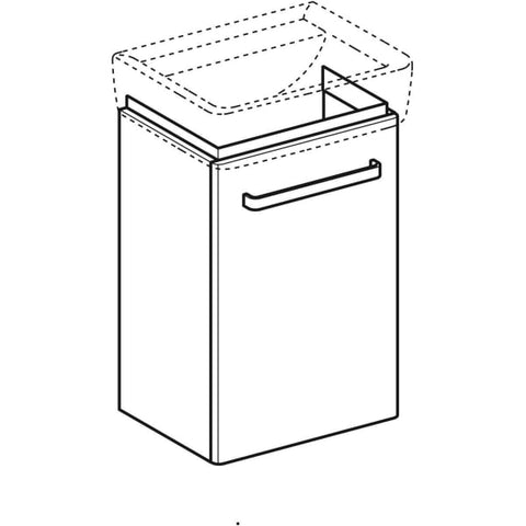 Geberit Selnova Compact Cabinet For Washbasin, with One Door and Service Space - Unbeatable Bathrooms