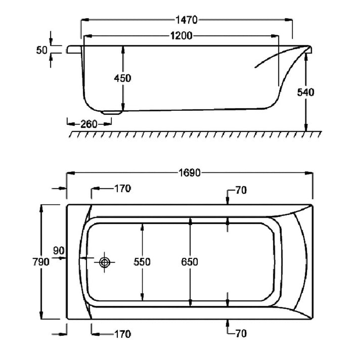 Carron Sigma Standard Bath - White - Unbeatable Bathrooms