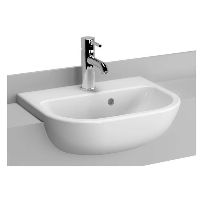 Vitra S20 450/550mm Semi-Recessed Basin - 1 & 2TH - Unbeatable Bathrooms