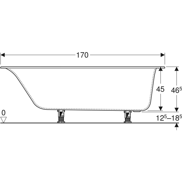 Geberit Soana 16/17/1800mm Single Ended Bath - Unbeatable Bathrooms
