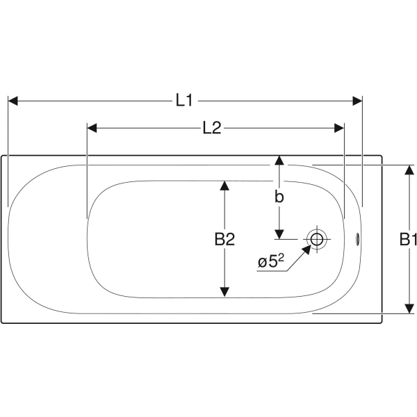Geberit Soana 16/17/1800mm Single Ended Bath - Unbeatable Bathrooms