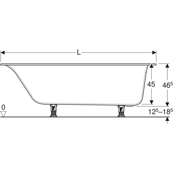 Geberit Soana 16/17/1800mm Single Ended Bath - Unbeatable Bathrooms