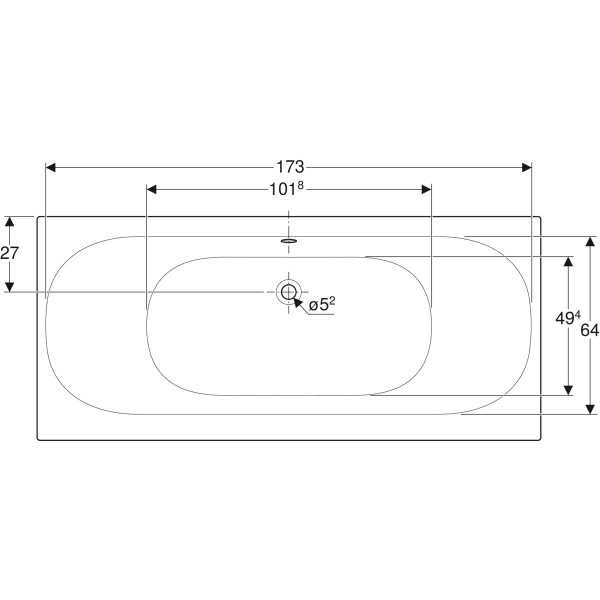 Geberit Soana 17/18/1900mm Double Ended Bath with Feet - Unbeatable Bathrooms