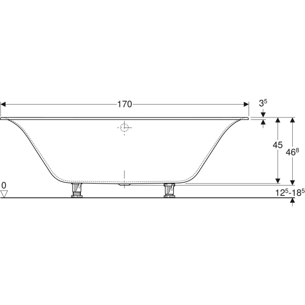 Geberit Soana 17/18/1900mm Double Ended Bath with Feet - Unbeatable Bathrooms