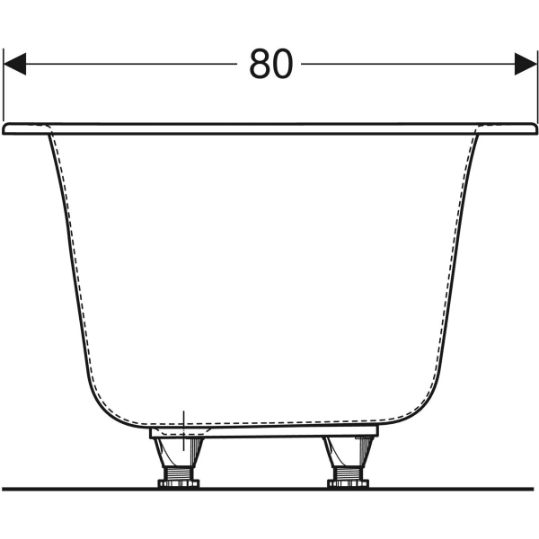 Geberit Soana 17/18/1900mm Double Ended Bath with Feet - Unbeatable Bathrooms