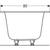 Geberit Soana 17/18/1900mm Double Ended Bath with Feet - Unbeatable Bathrooms