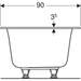 Geberit Soana 17/18/1900mm Double Ended Bath with Feet - Unbeatable Bathrooms