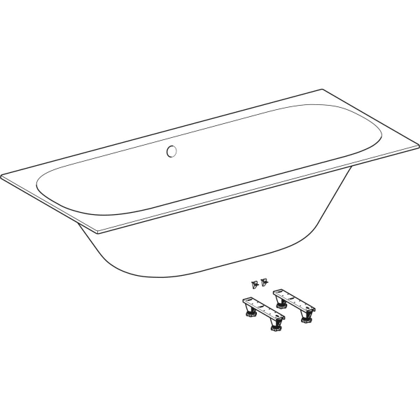 Geberit Soana 17/18/1900mm Double Ended Bath with Feet - Unbeatable Bathrooms